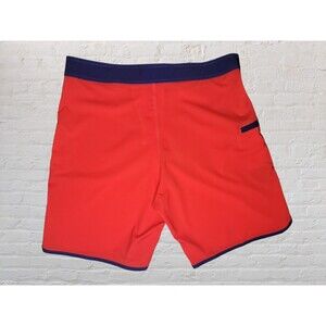 Soflete Ace Skull Print Board Shorts Mens 38 XL Red Blue Drawstring Swim